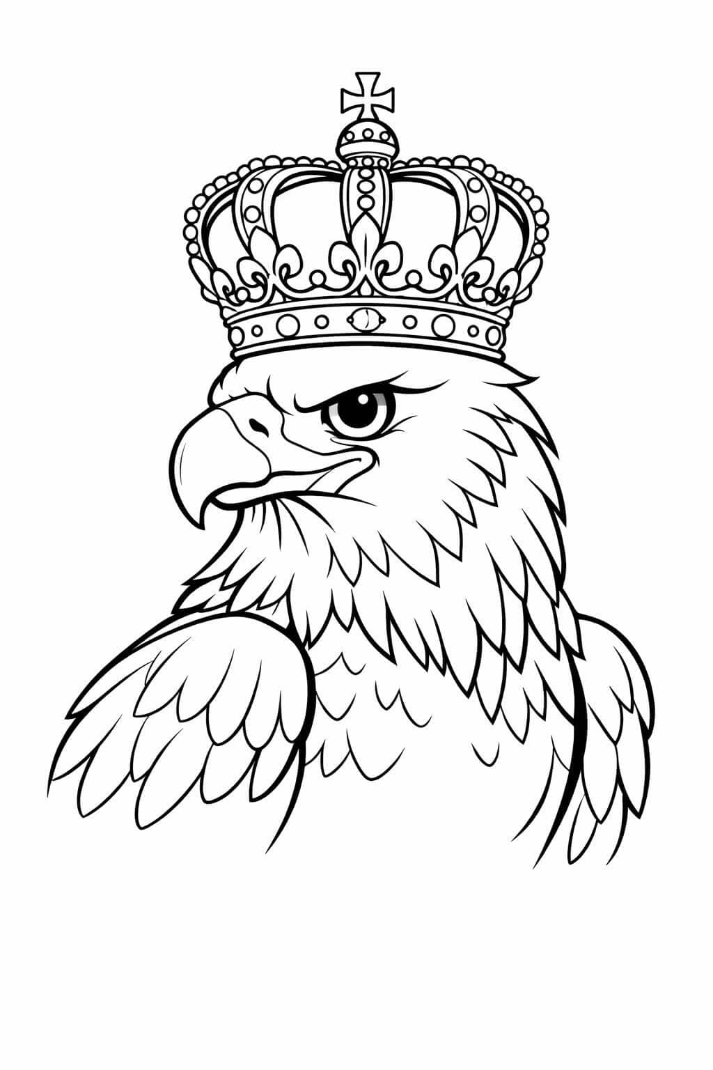 Adler mit Krone Ausmalbild