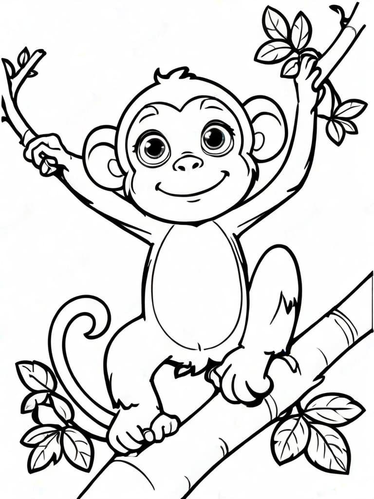 Affe für Kinder Ausmalbild