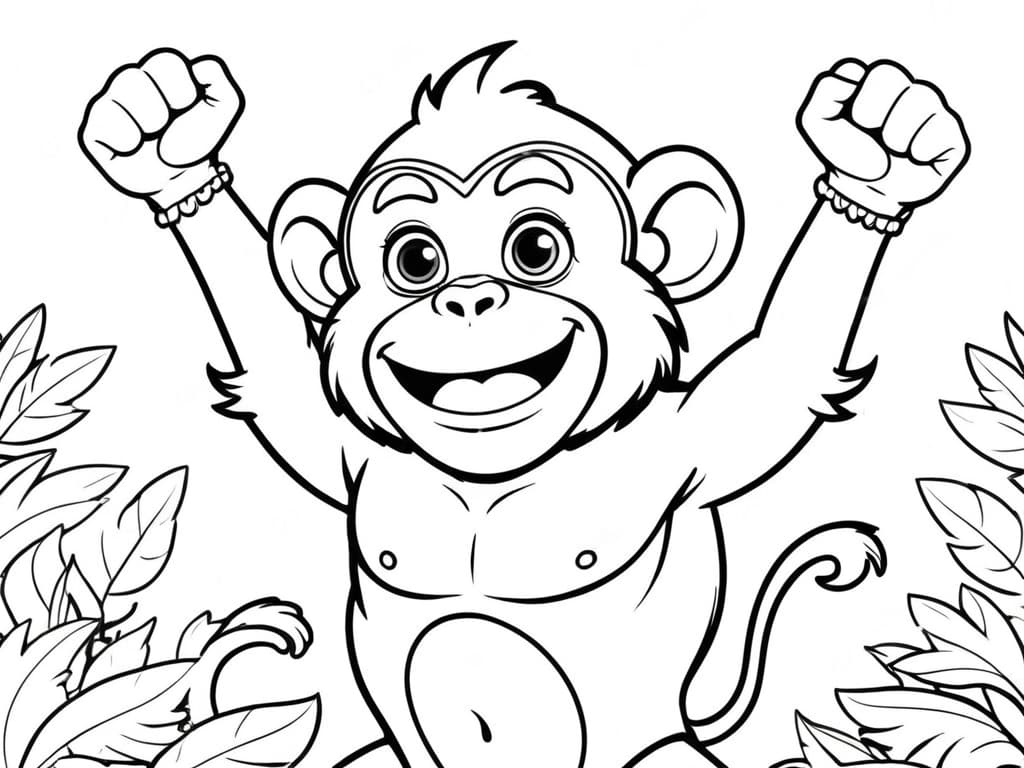 Gewinner-Affe Ausmalbild