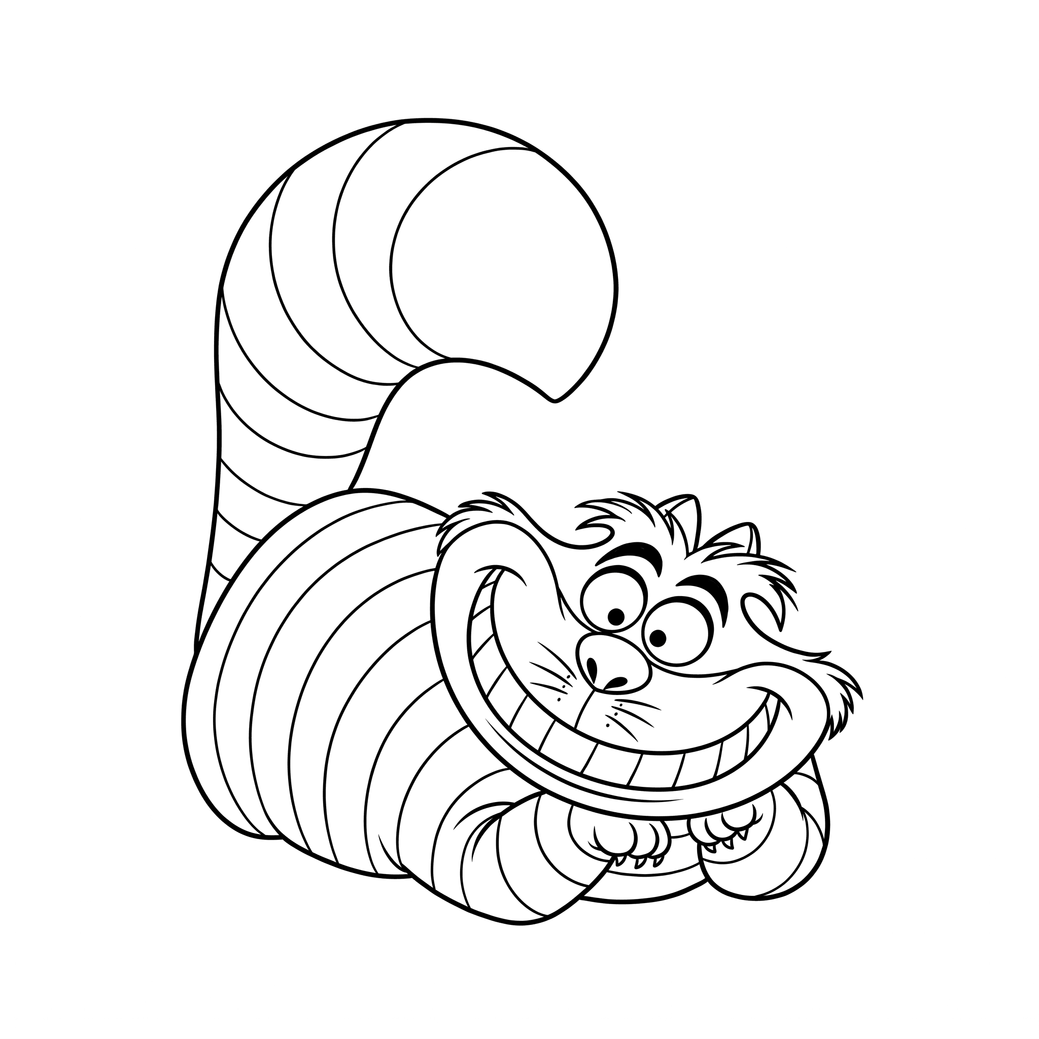 Grinsekatze Ausmalbild