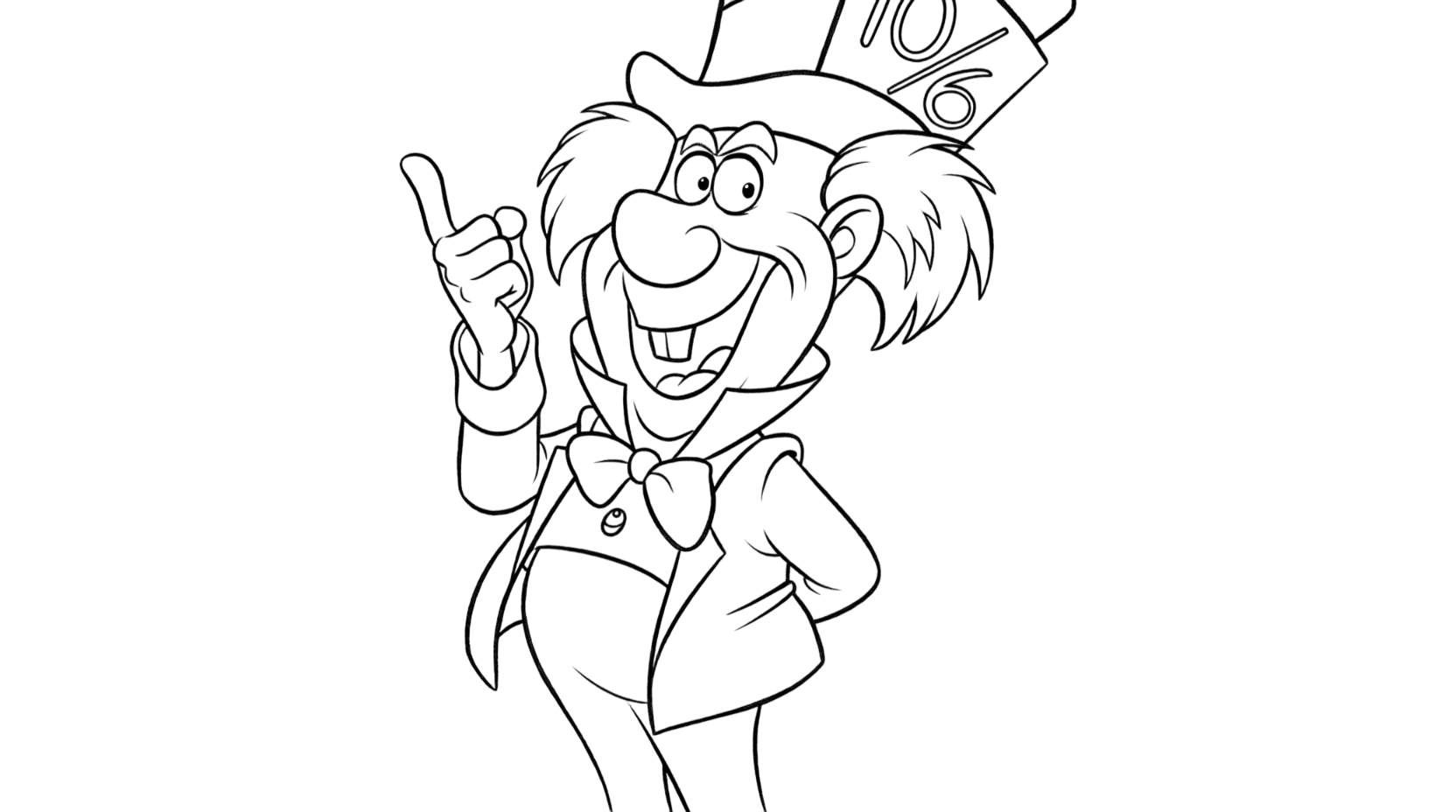 Verrückter Hutmacher Ausmalbild