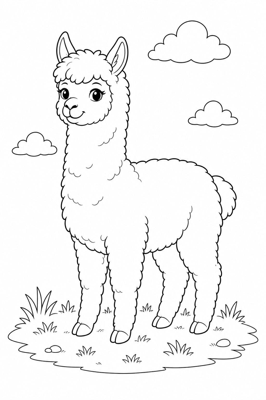 Alpaka Ausmalbild