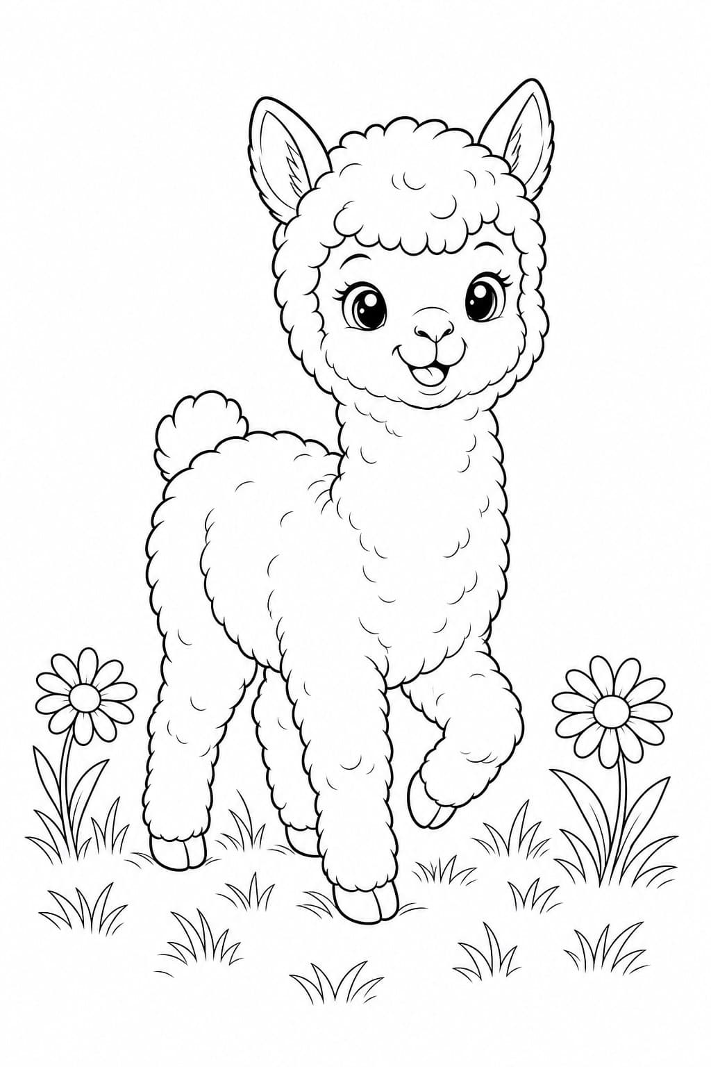 Alpaka Baby Ausmalbild