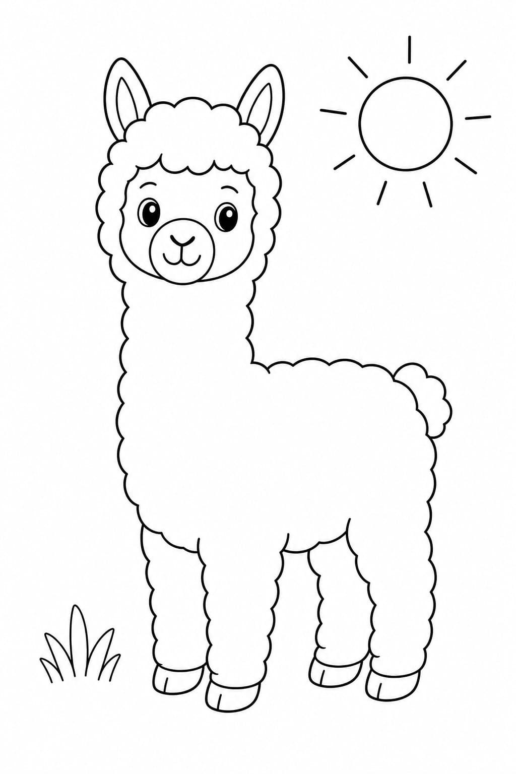 Einfaches Alpaka Ausmalbild