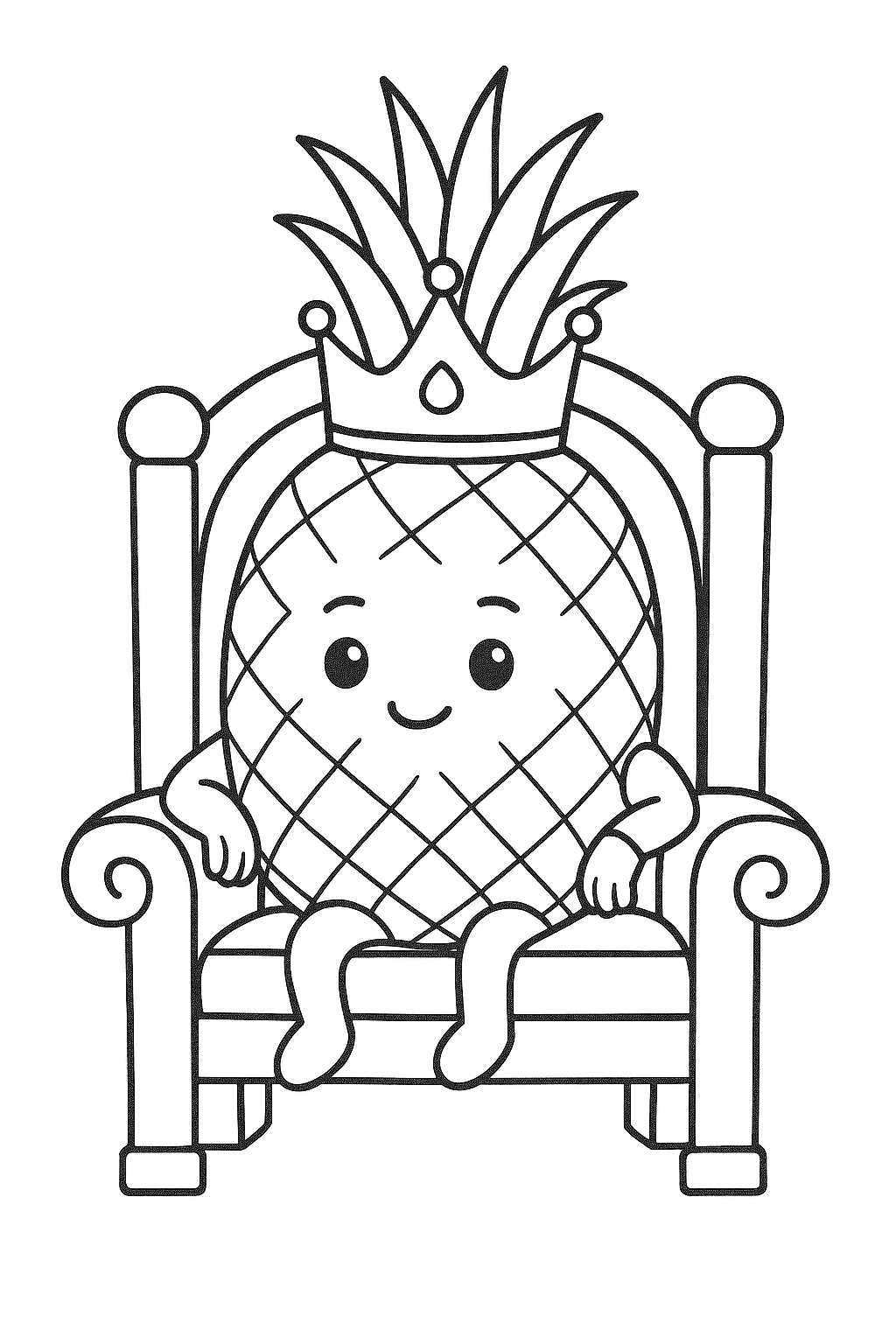 König Ananas Ausmalbild