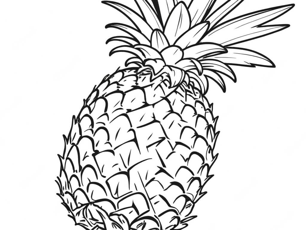 Schöner Ananas Ausmalbild