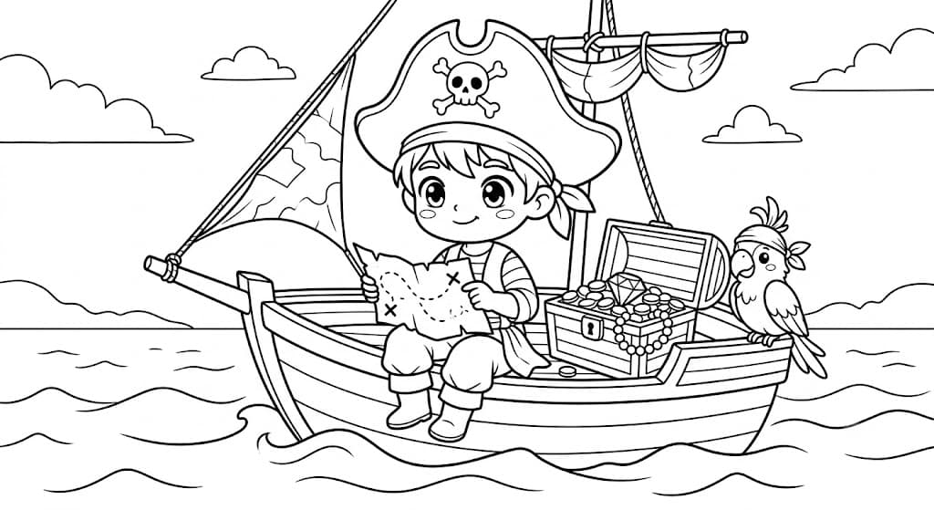 Anime Pirat Ausmalbild