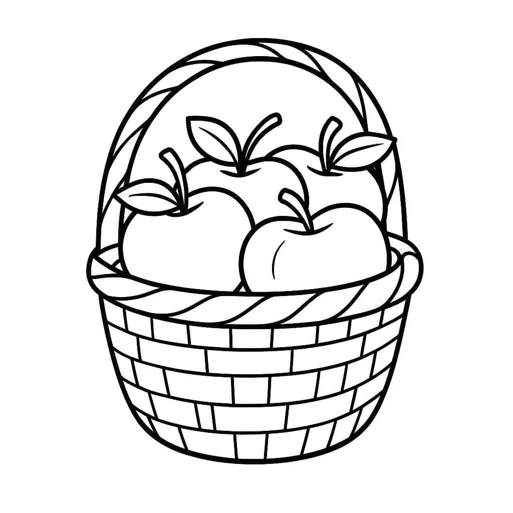 Äpfel im Korb Ausmalbild