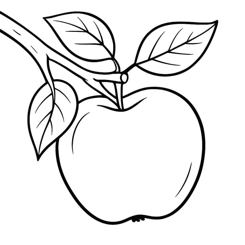 Apfel am Baum Ausmalbild