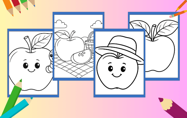 Apfel Ausmalbilder
