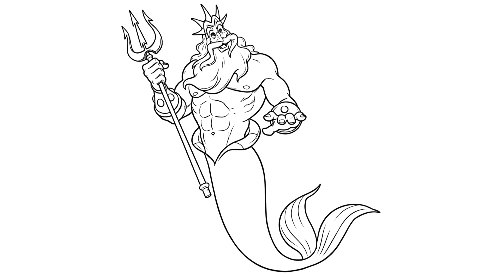 Ariel und König Triton Ausmalbild