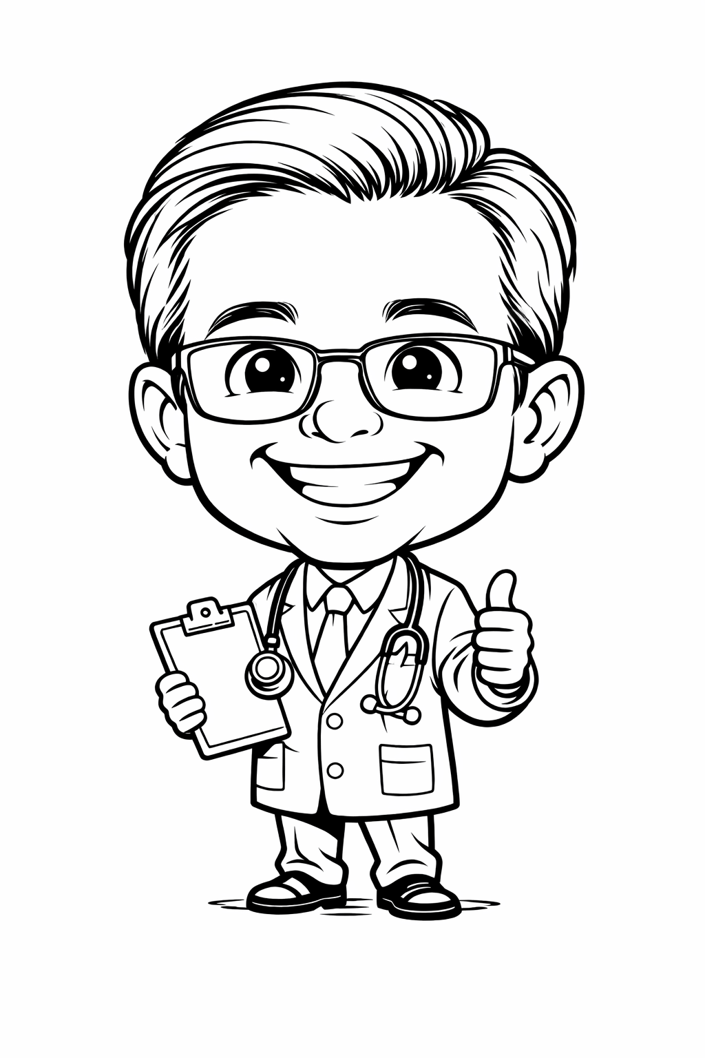 Arzt Cartoon Ausmalbild