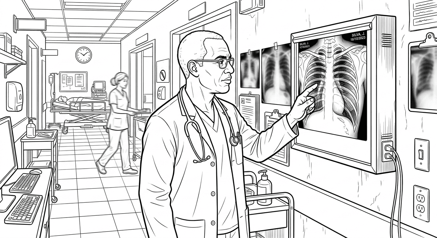 Arzt im Krankenhaus Ausmalbild