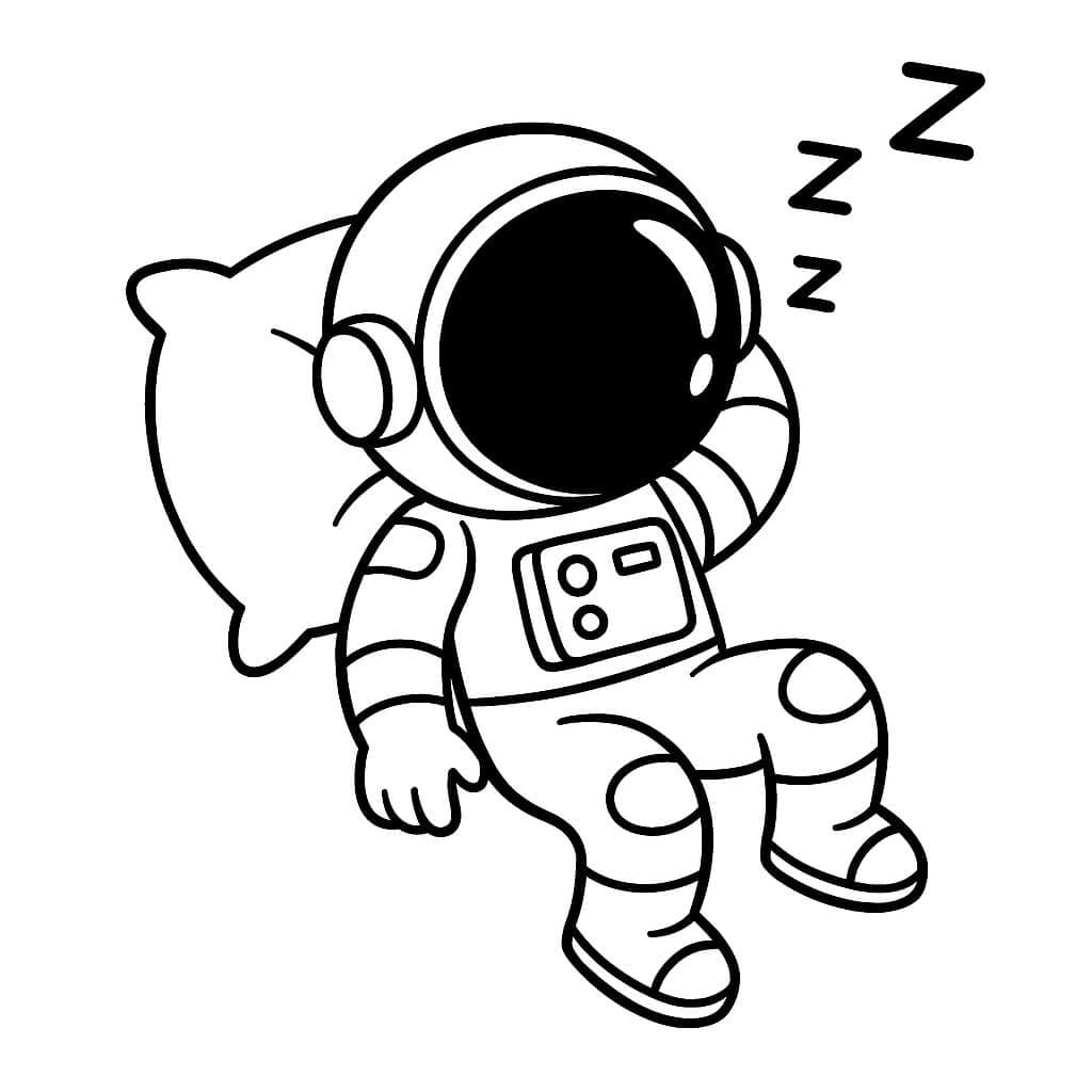 Schlafender Astronaut Ausmalbild