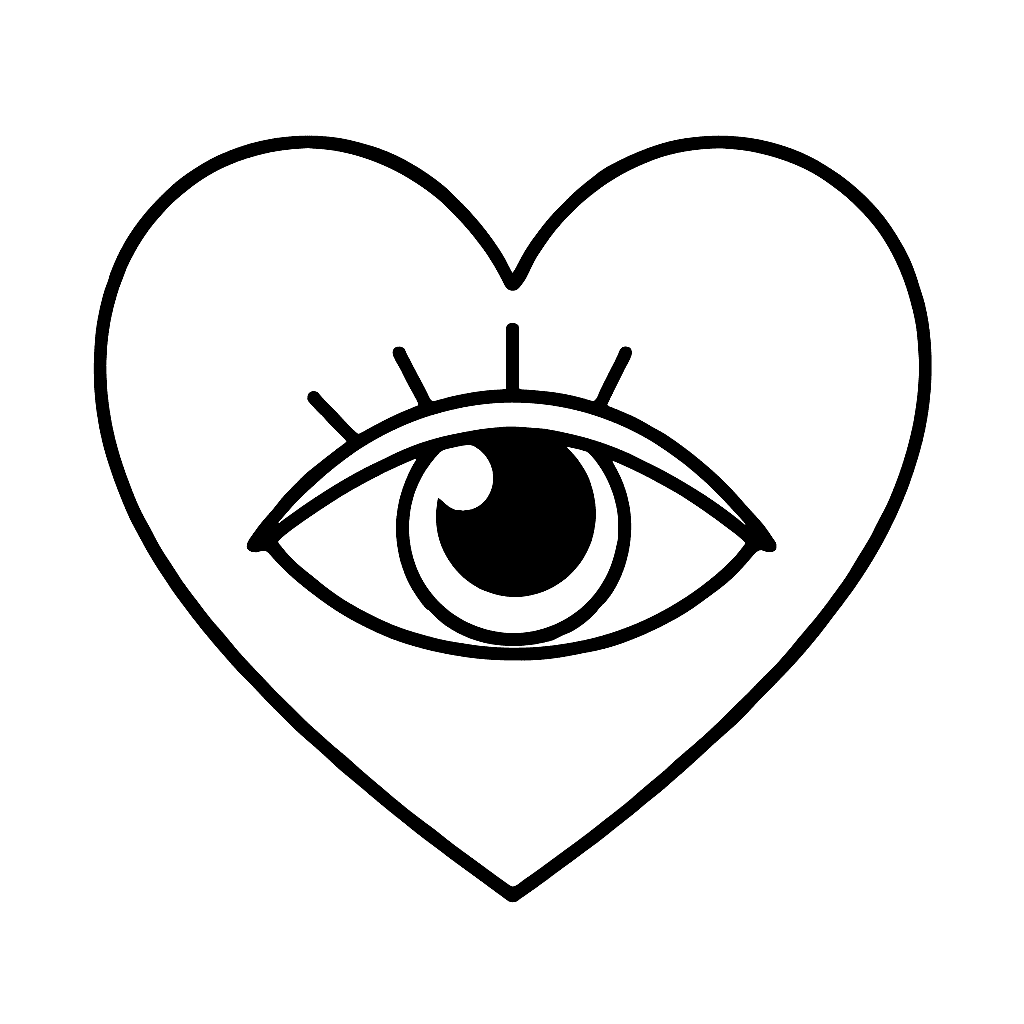 Auge im Herz Ausmalbild