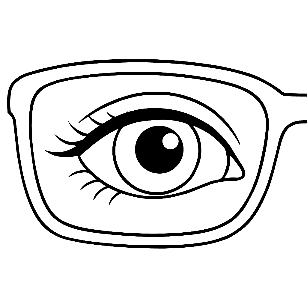 Auge mit Brille Ausmalbild