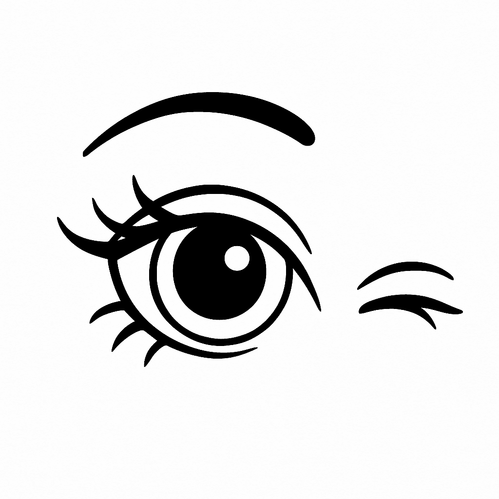 Zwinkerndes Auge Ausmalbild