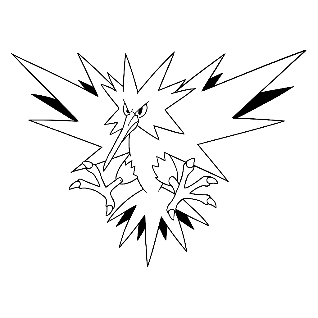 Zapdos zum Ausmalen