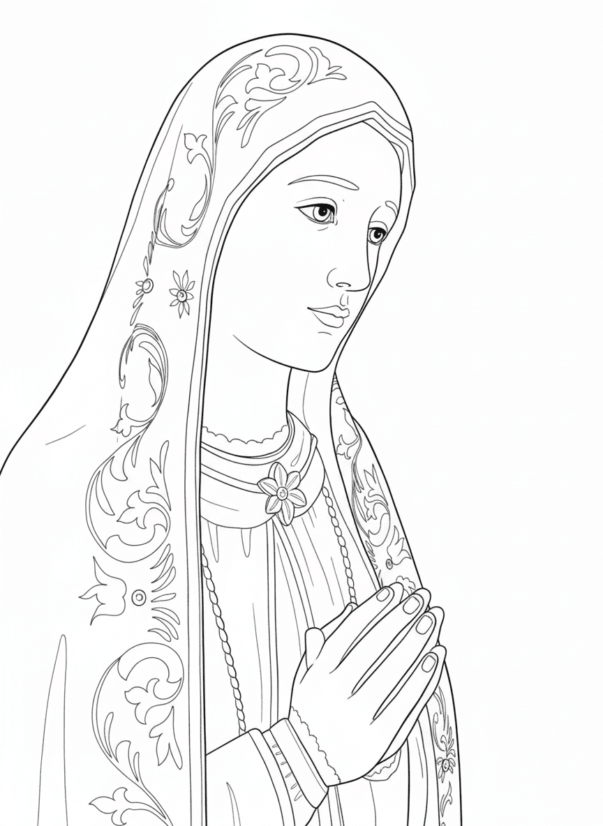 Betende Maria Ausmalbild