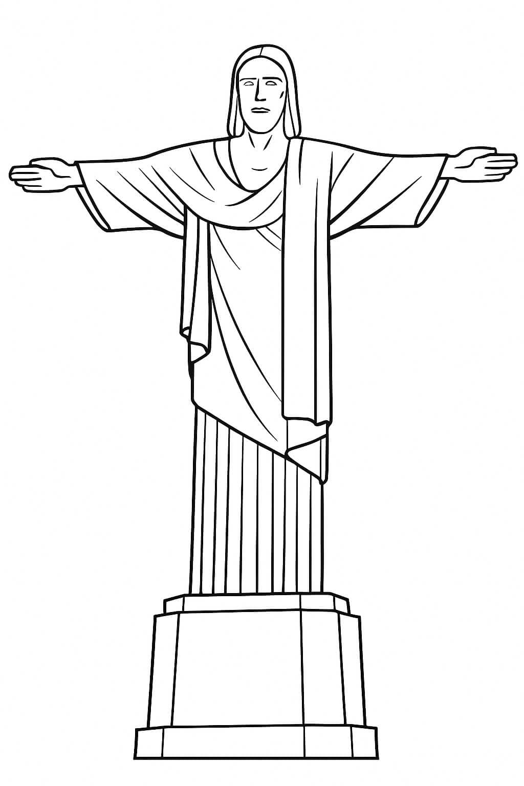 Christus der Erlöser Seitenansicht Ausmalbild