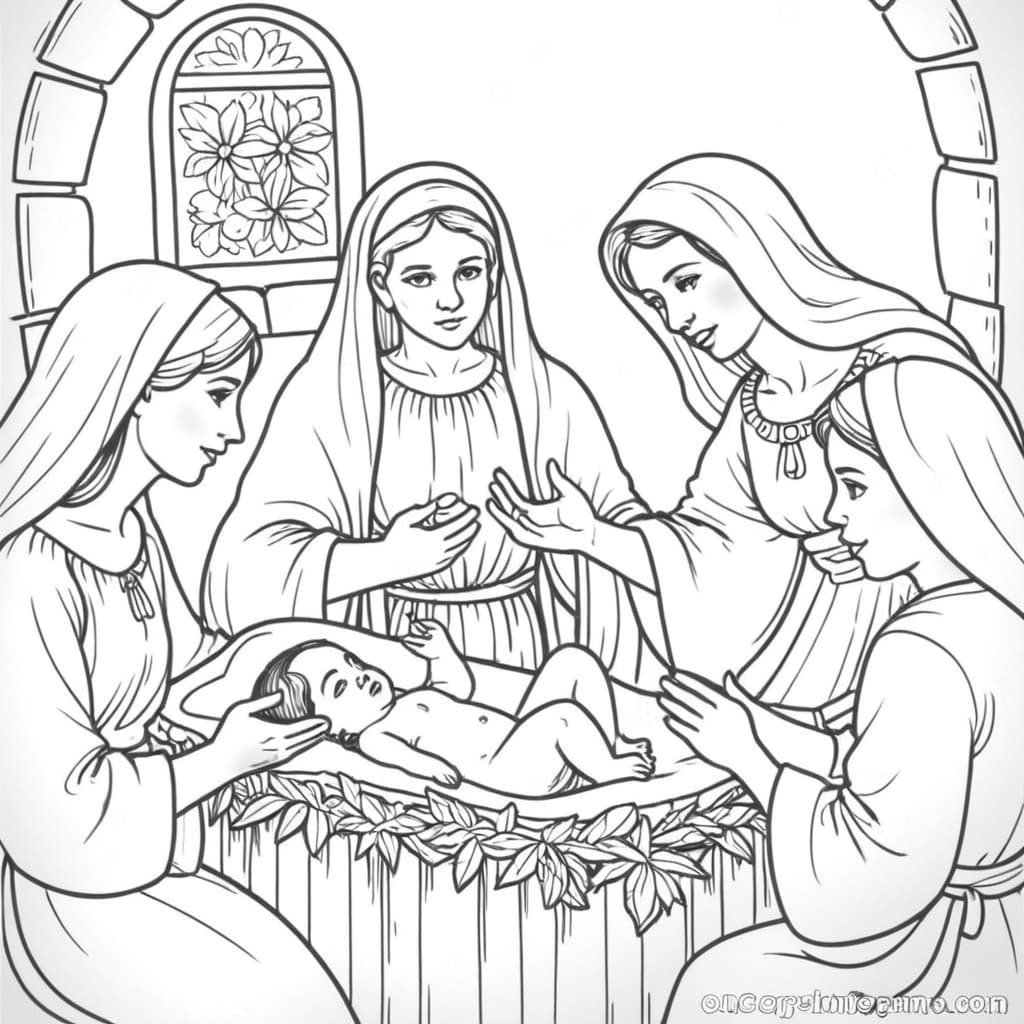 Die Geburt Jesu Ausmalbild