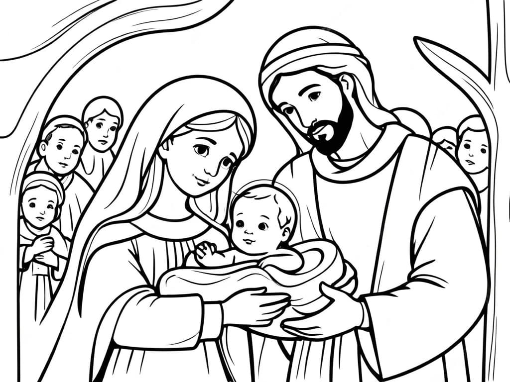 Geburt Jesu Christi Ausmalbild