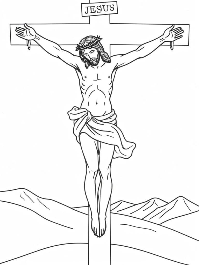 Gekreuzigter Jesus Ausmalbild