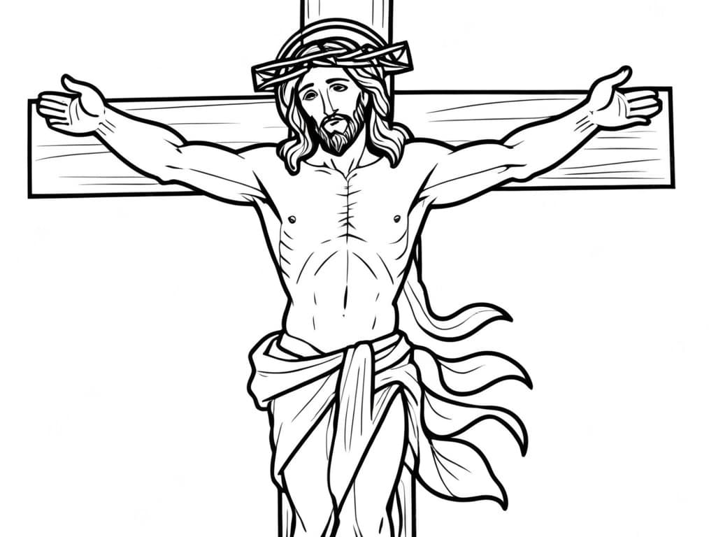 Jesus am Kreuz Ausmalbild