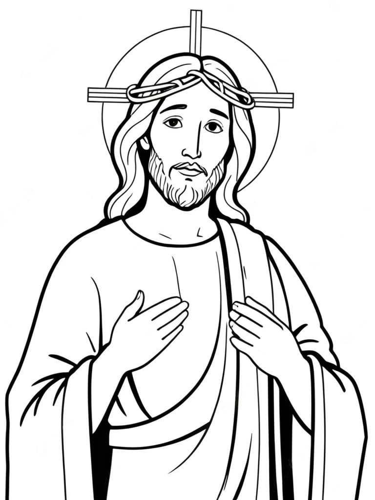 Jesus in Tunika Ausmalbild