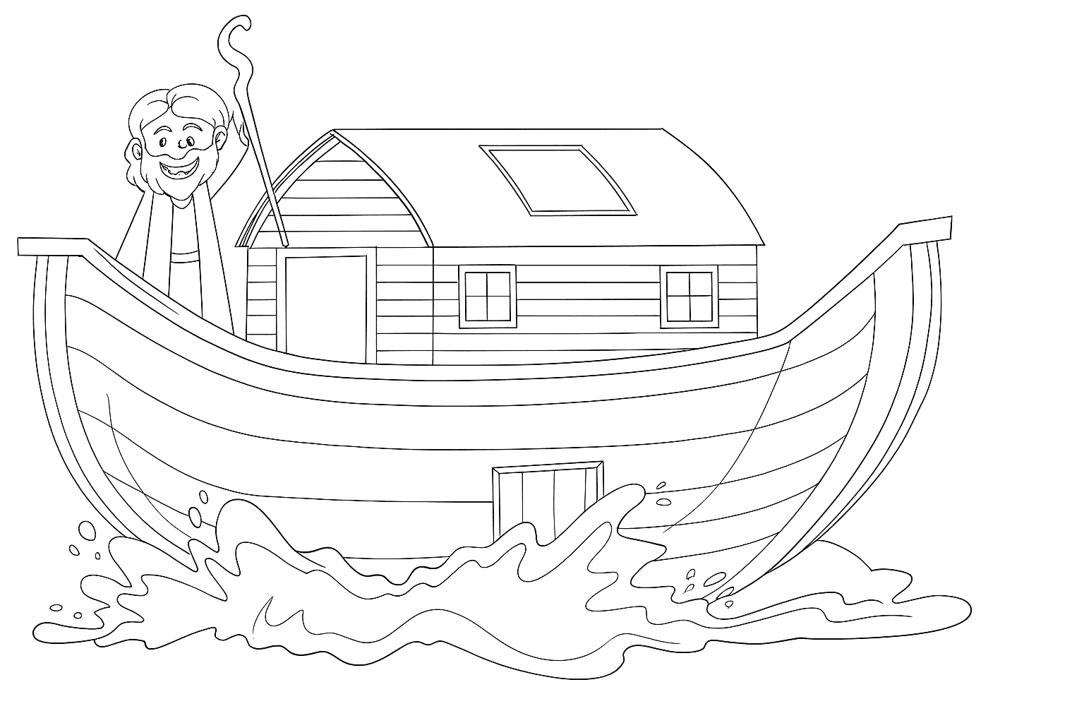 Noah führt die Arche Ausmalbild