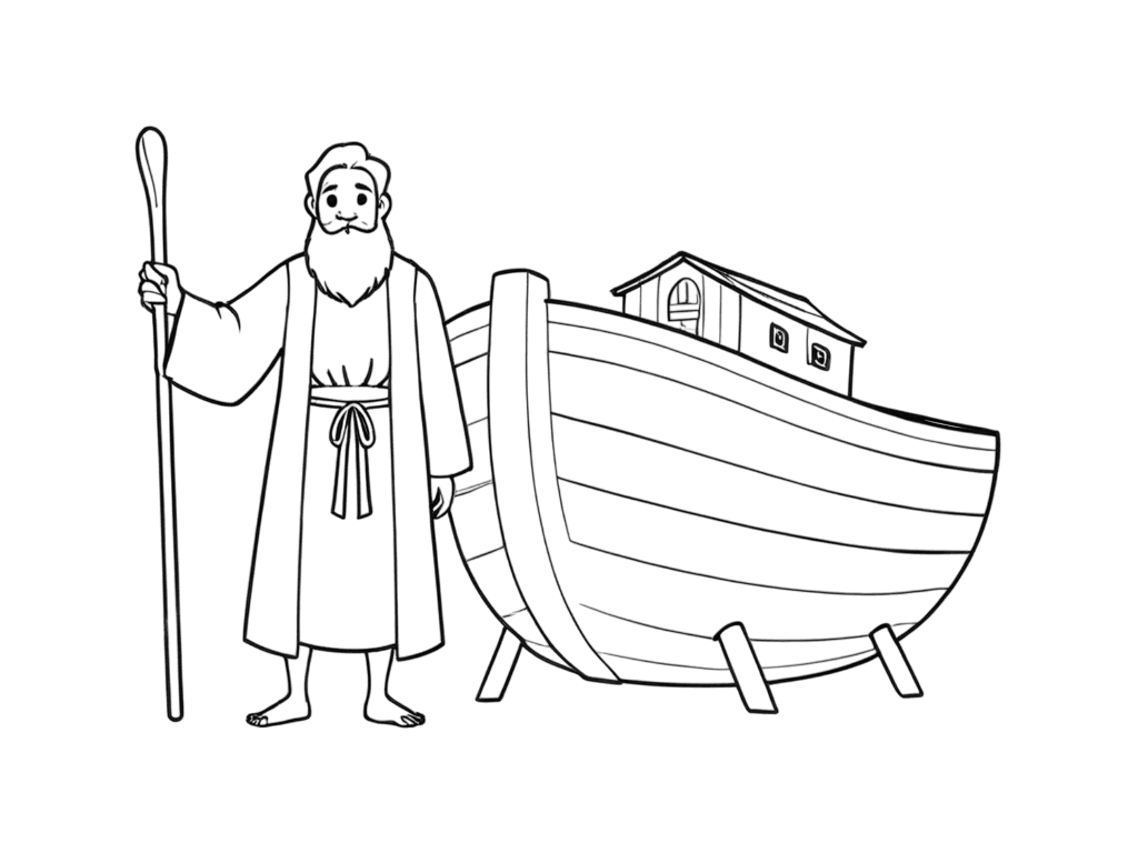 Noah und die Arche Ausmalbild