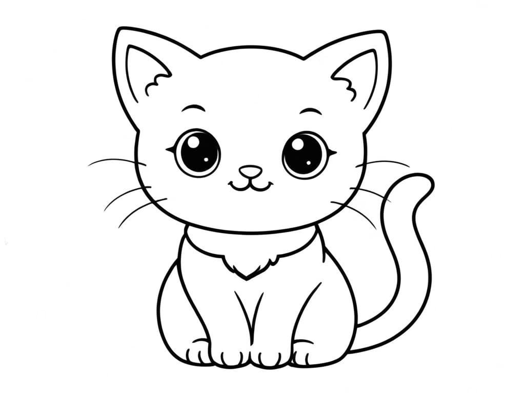 Einfache Katze Ausmalbild