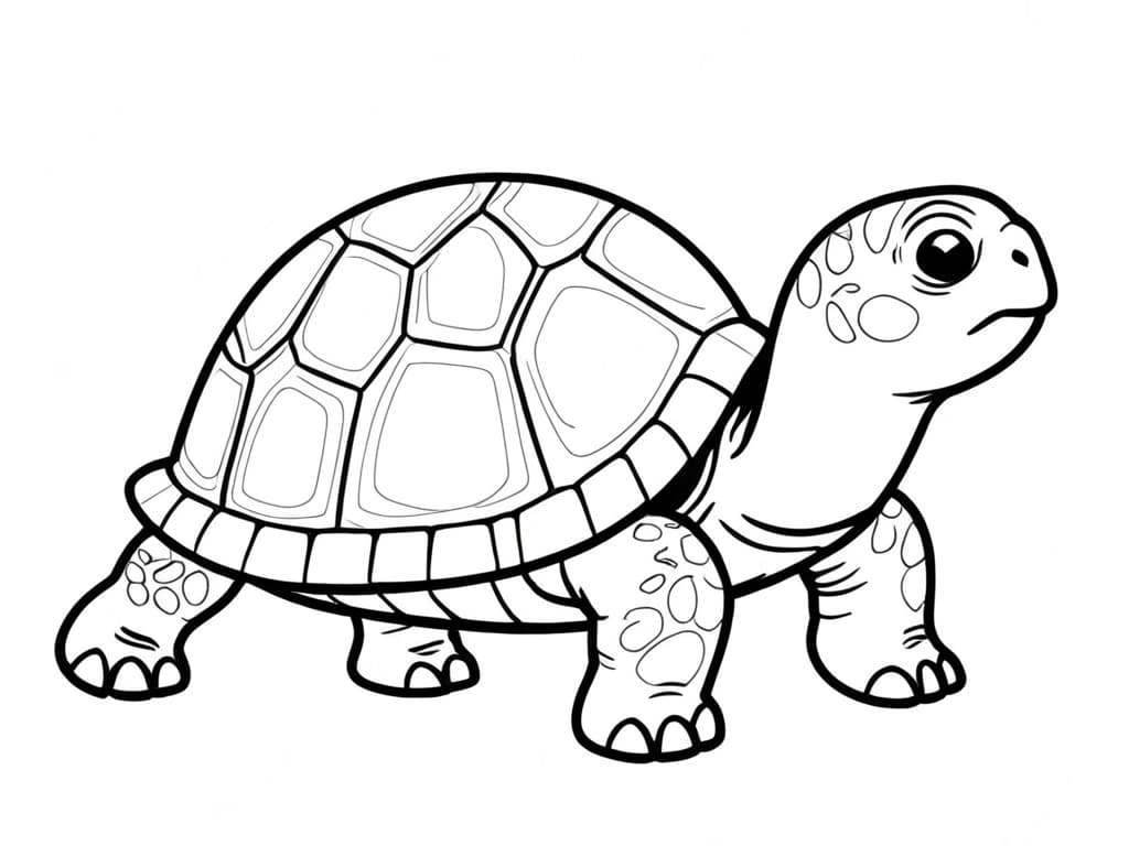 Einfache Schildkroete Ausmalbild