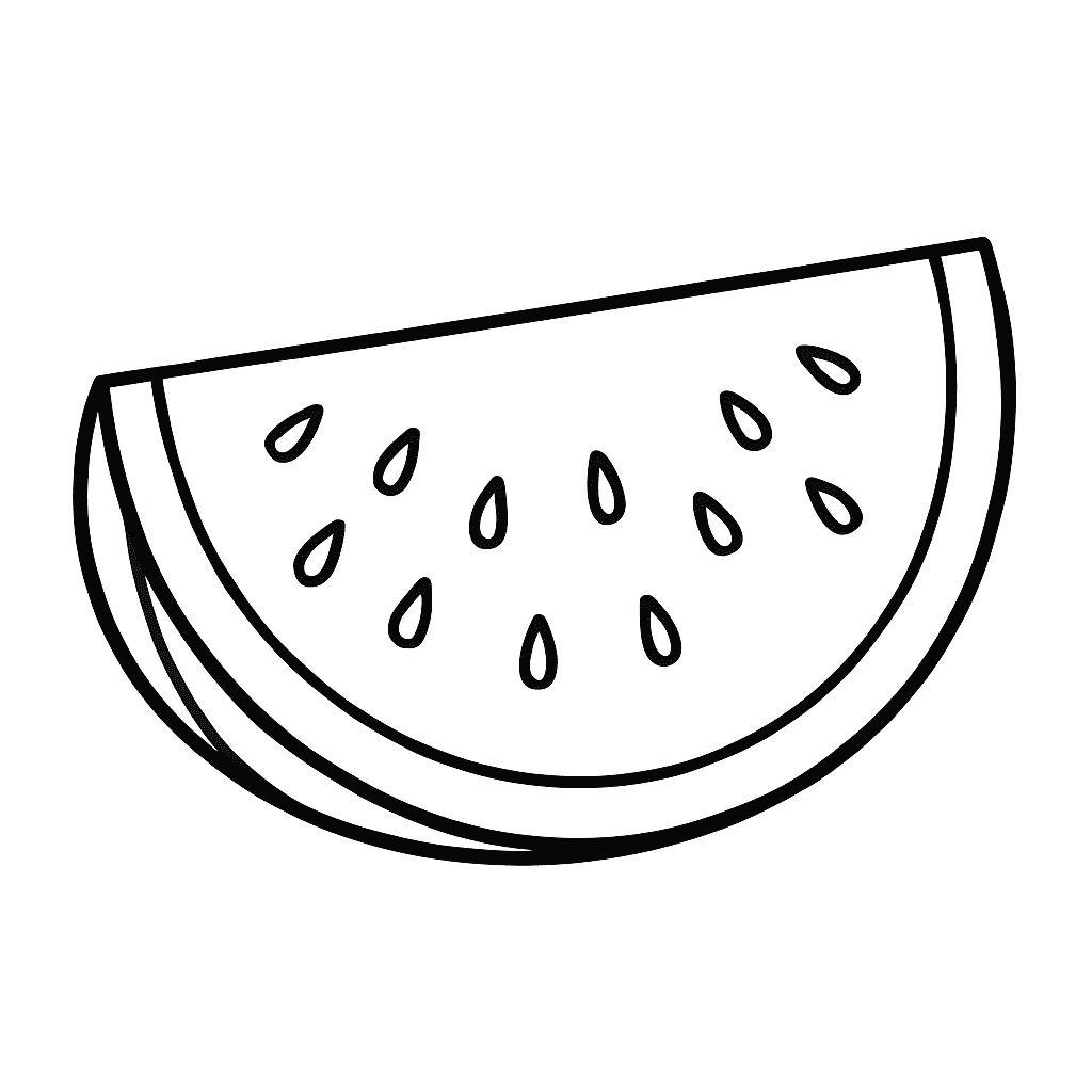 Einfache Wassermelone Ausmalbild