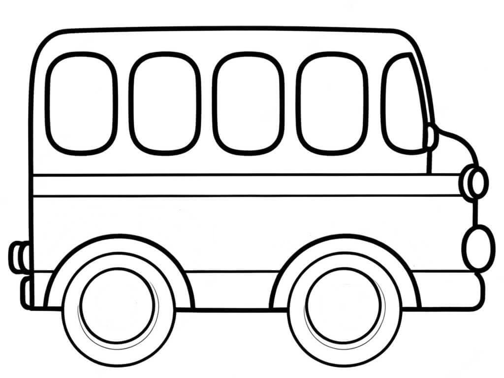 Einfacher Bus Ausmalbild