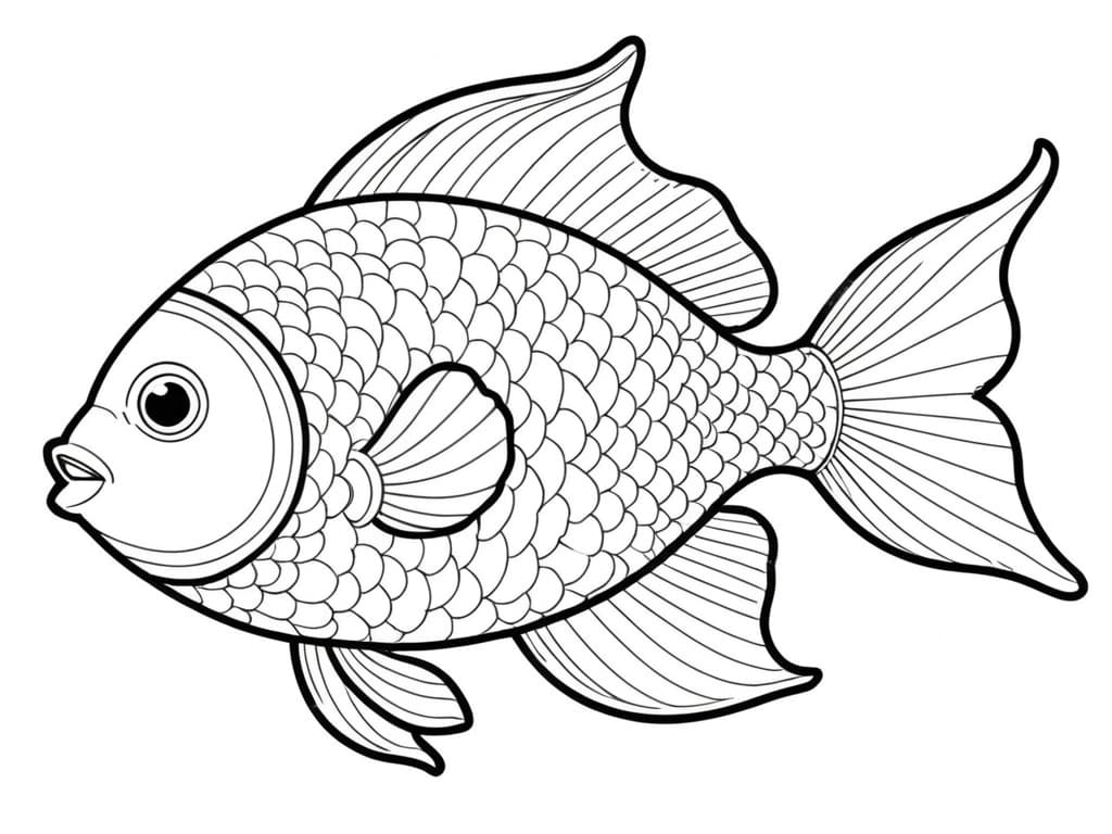 Einfacher Fisch Ausmalbild