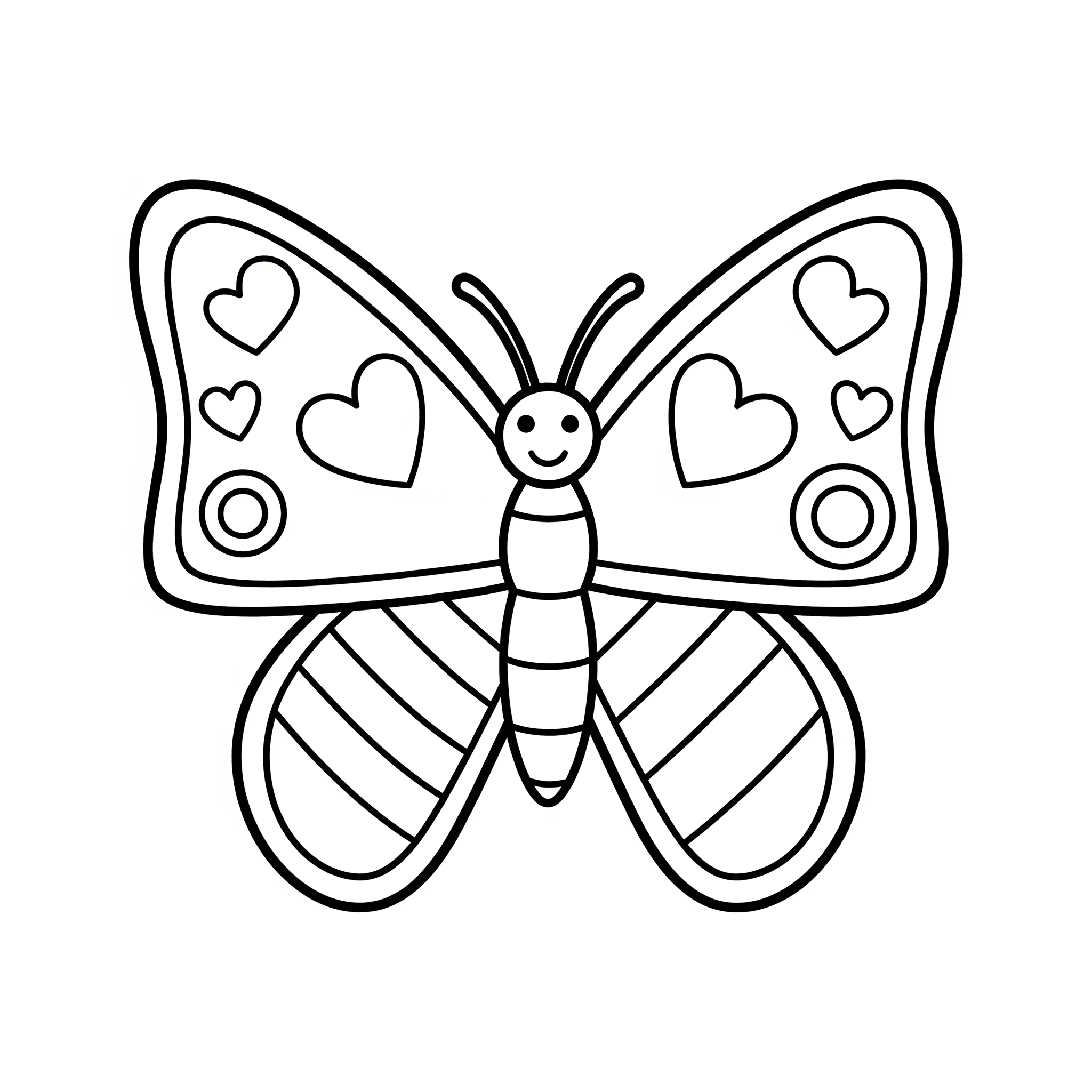 Einfacher Schmetterling Ausmalbild