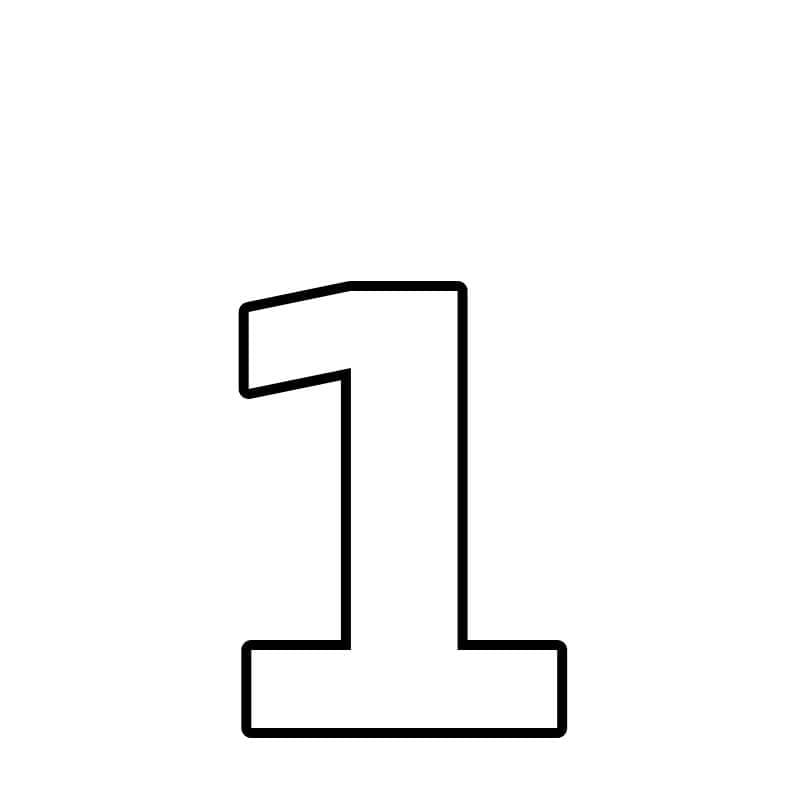 Nummer 1 Ausmalbild