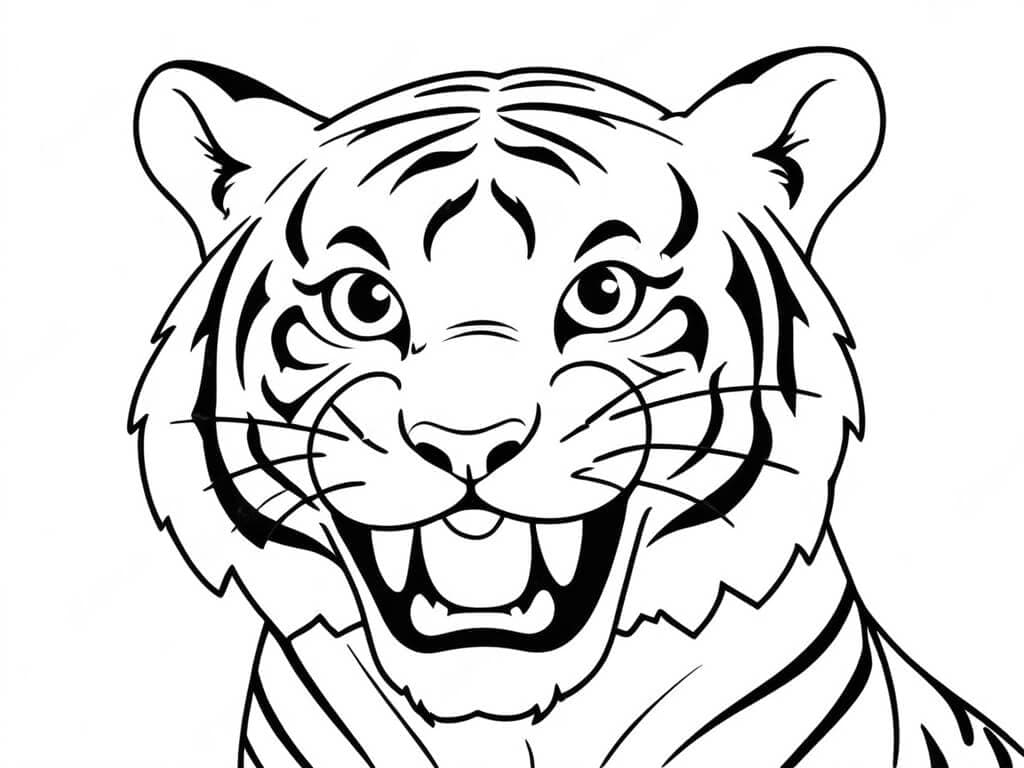 Bruellender Tiger Ausmalbild