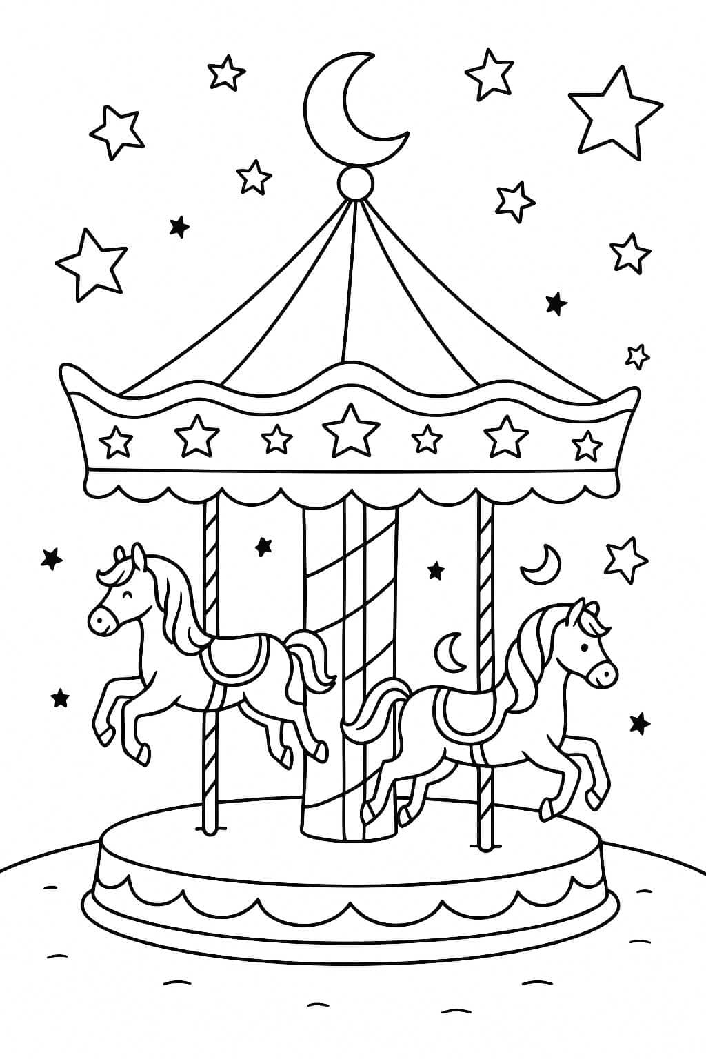 Magisches Karussell Ausmalbild