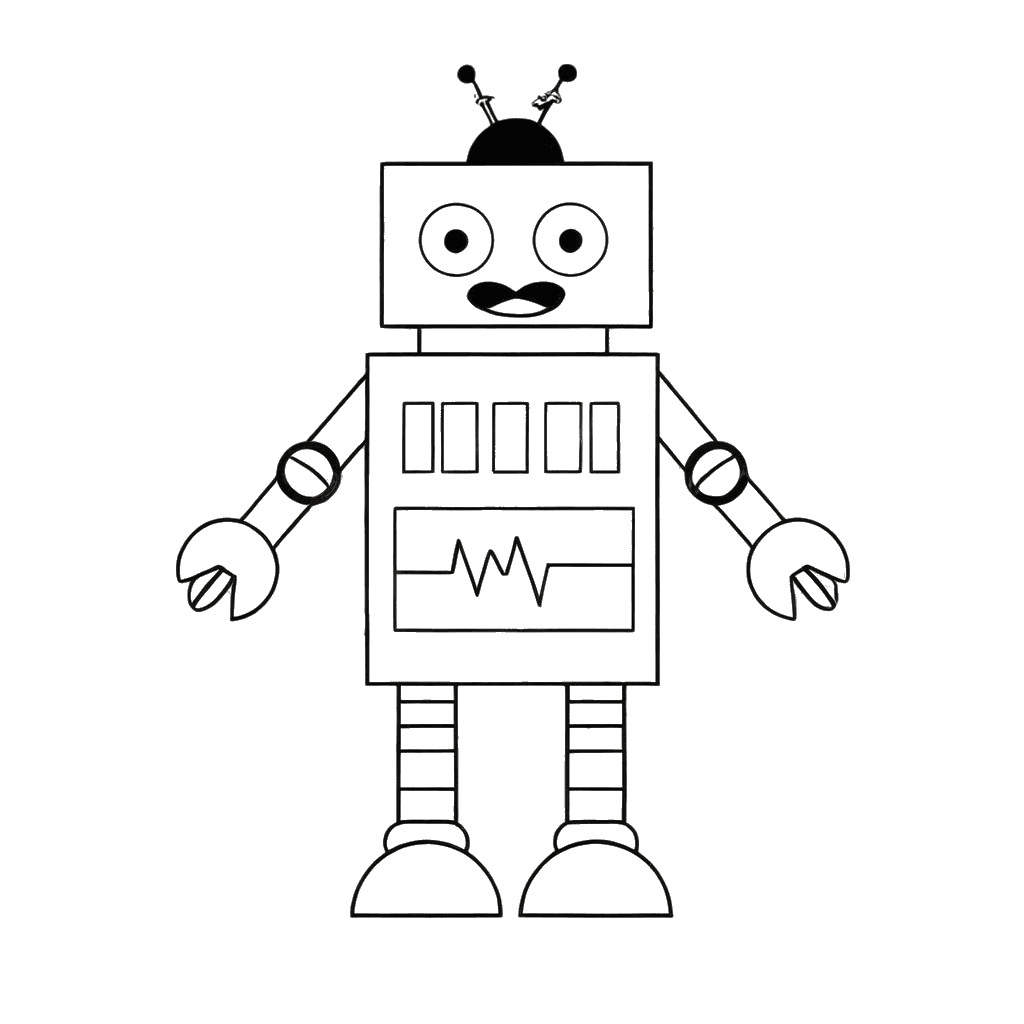 Roboter fuer Kinder Ausmalbild