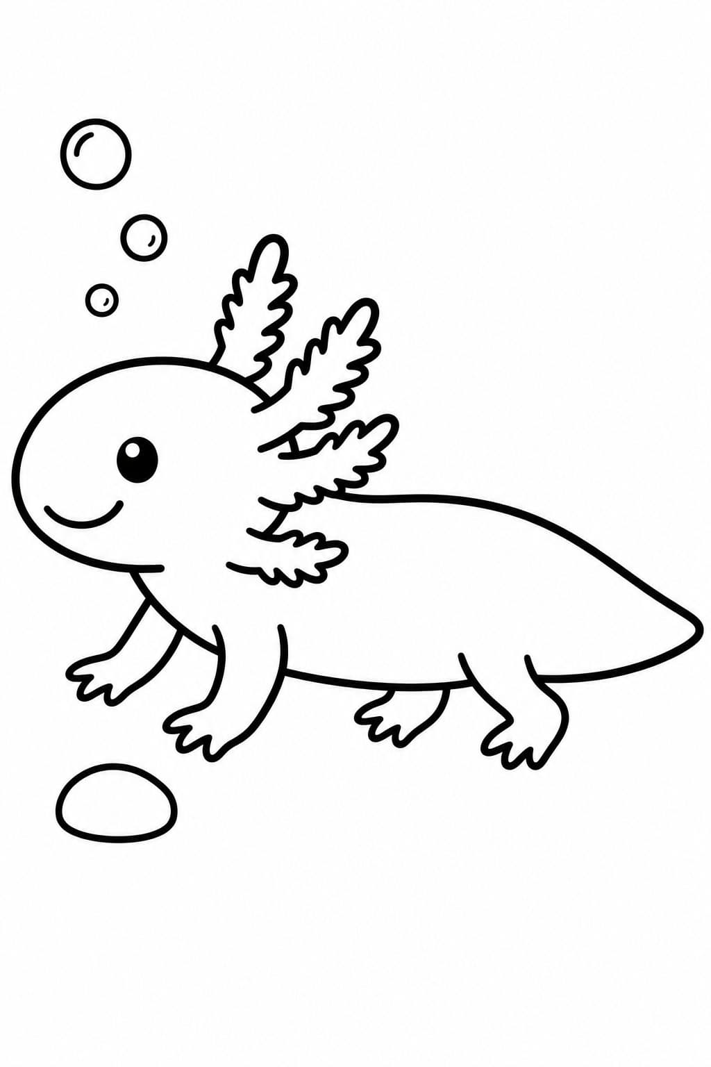 Einfacher Axolotl Ausmalbild