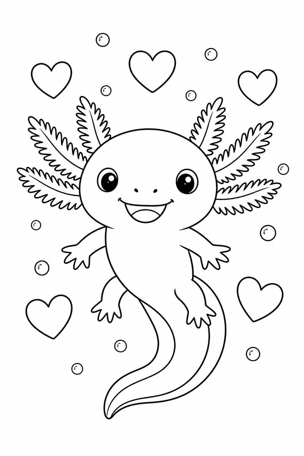 Niedlicher Axolotl Ausmalbild
