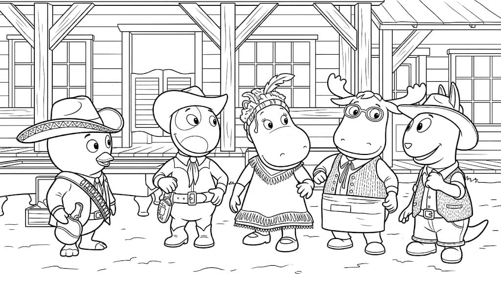 Backyardigans als Cowboys Ausmalbild
