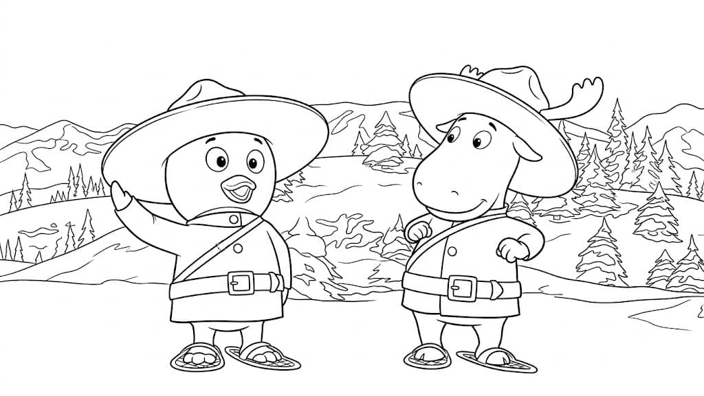 Backyardigans im Schnee Ausmalbild