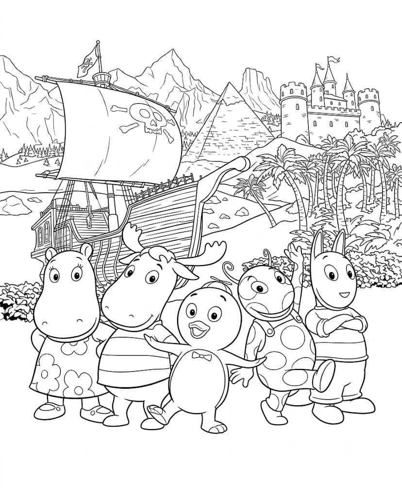 Backyardigans mit Boot Ausmalbild