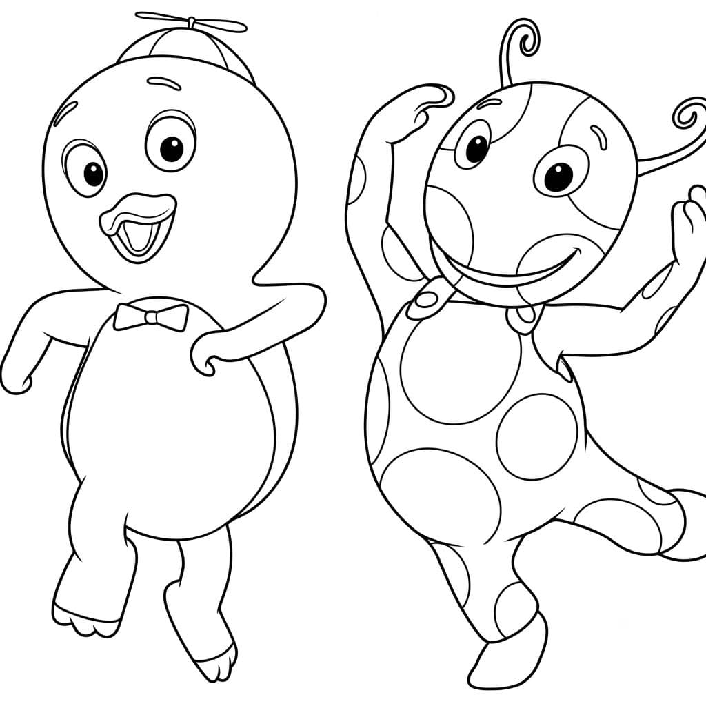 Pablo und Uniqua Backyardigans Ausmalbild