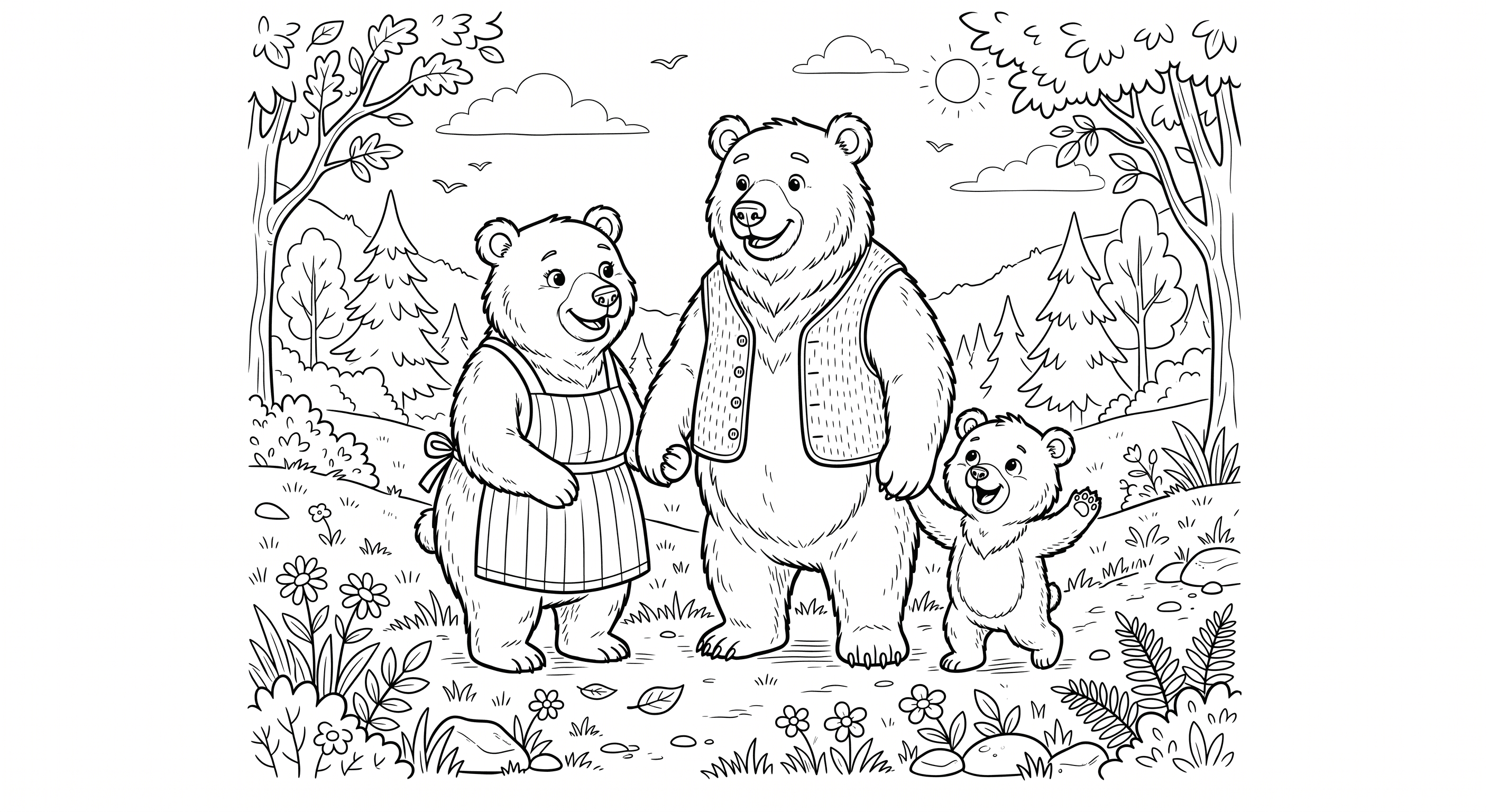 Bärenfamilie Ausmalbild