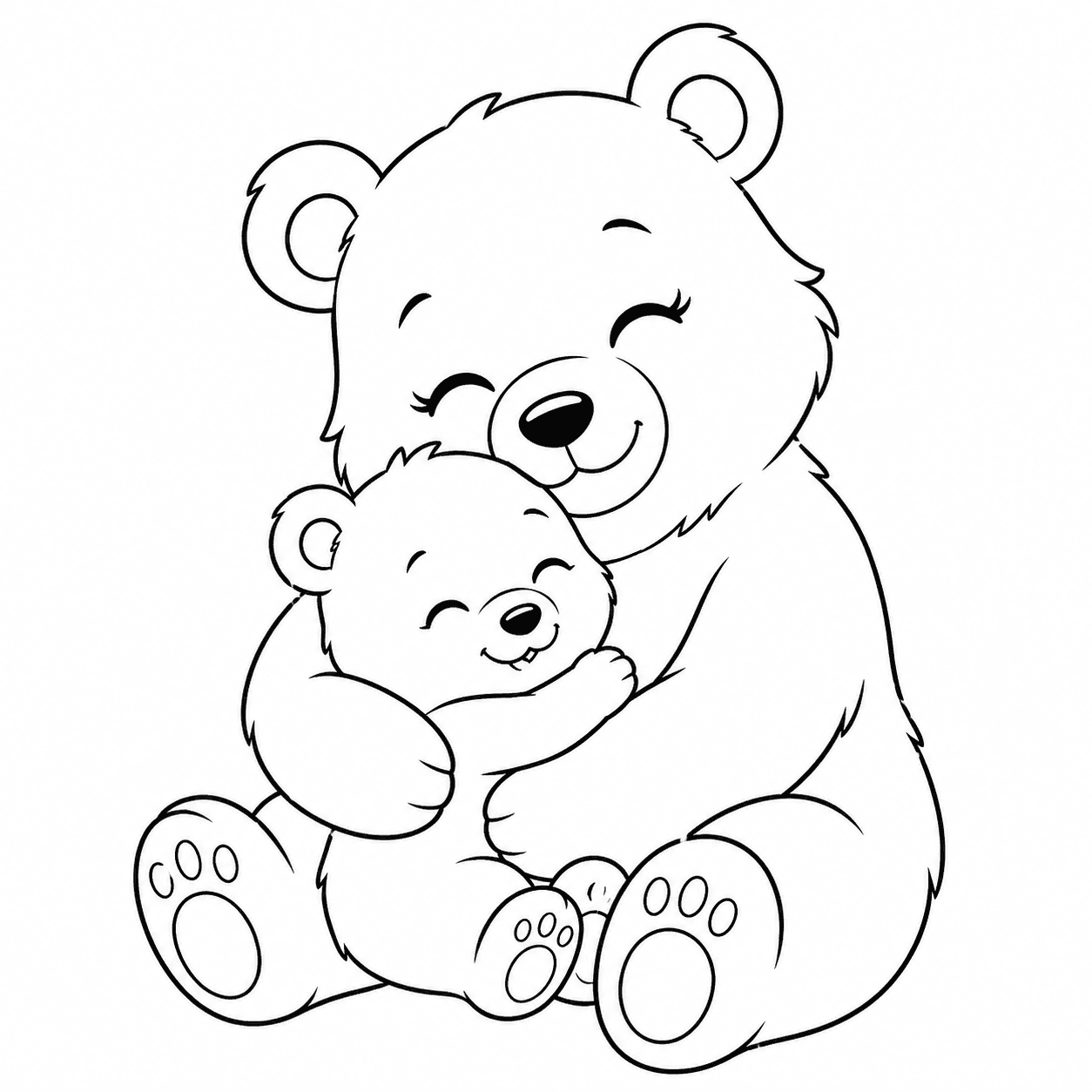Bärin und Junges Ausmalbild