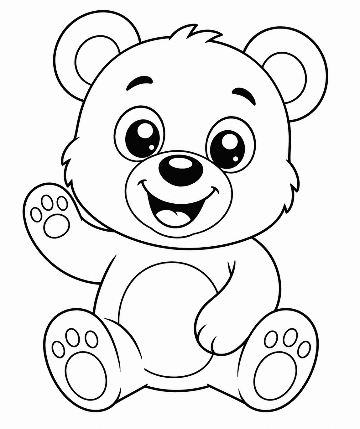 Niedlicher Teddybär Ausmalbild